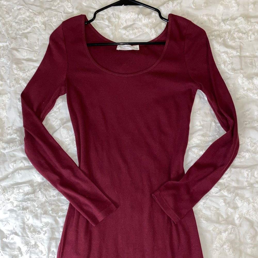 Ribbed Scoop Neck Dress